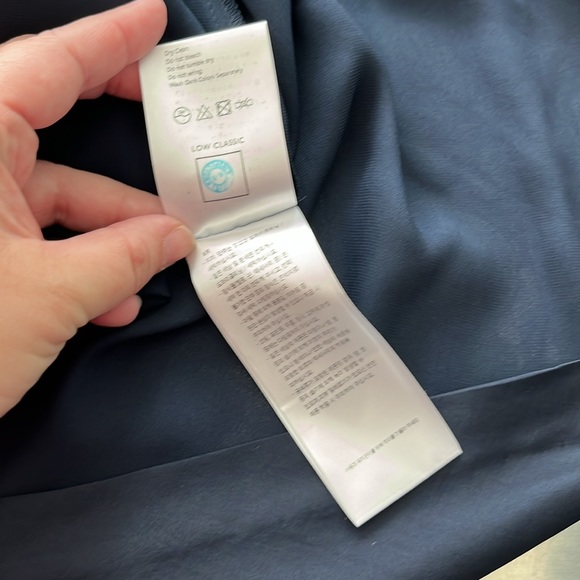 Low Classic Slim Cowl Dress Navy Button Belted - Picture 12 of 13